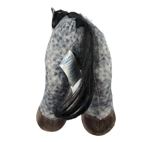 Build a Bear Hearts & Horses Appaloosa Plush Horse Gray Speckled Dapple Pony - Picture 3 of 8